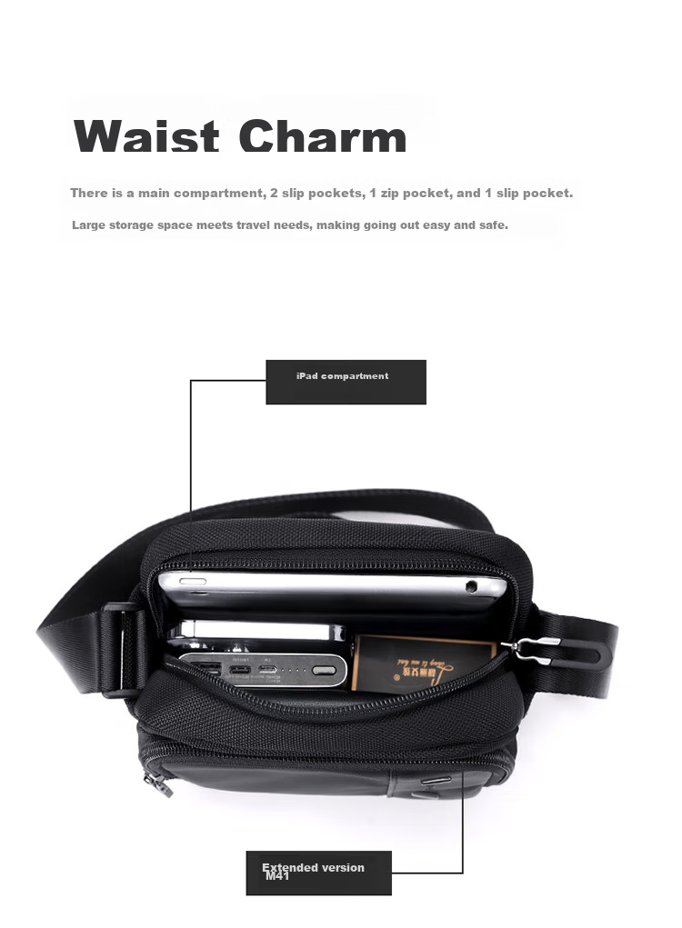 GOLF Shoulder Bag, Men's Casual Crossbody Bag, Large Capacity Lightweight Phone Bag, Versatile Small Backpack for Men And Women, Water-Resistant Trendy Hanging Bag, Sports Bag, 5I796334J, Misty Black 8