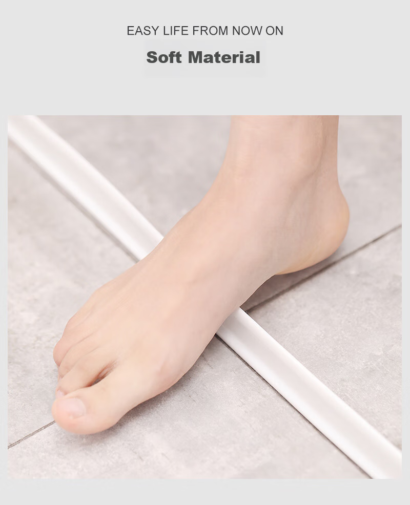 Jingxun Bathroom Water Barrier Strip, Shower Room Waterproof Strip, Self-Adhesive Water Barrier for Countertop And Floor, 2 Meters 6