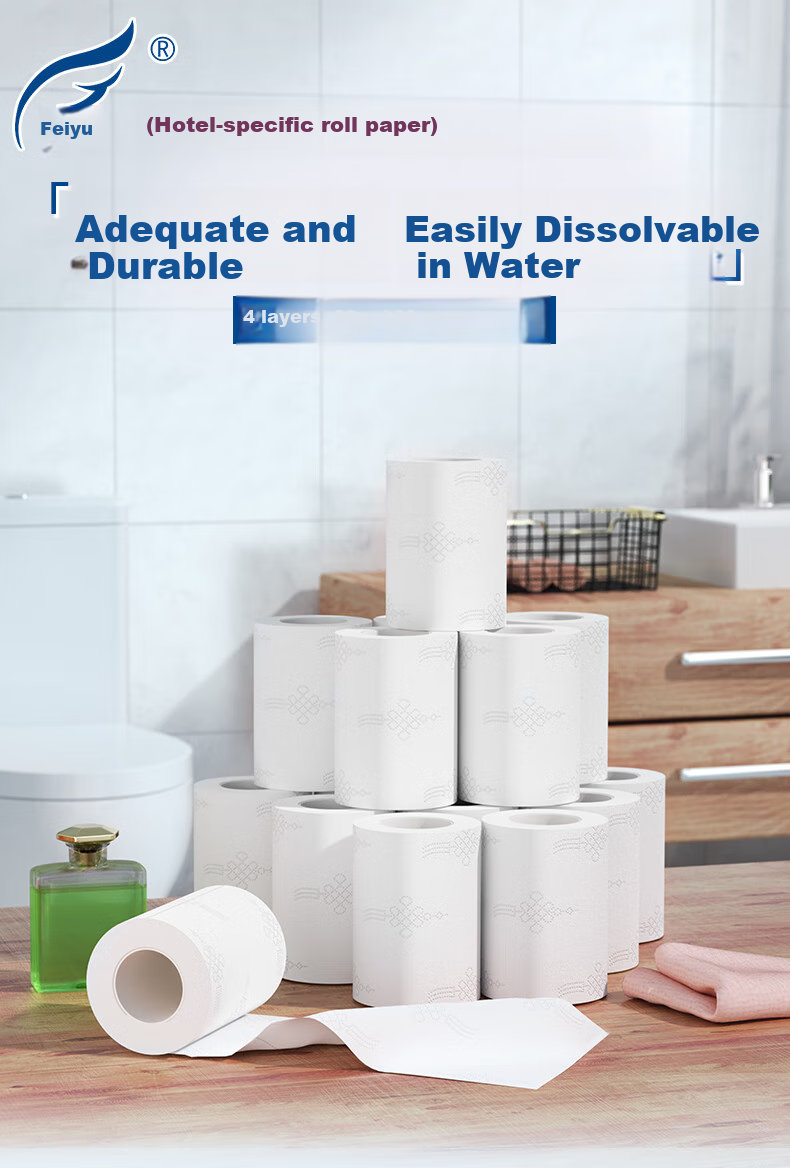 Feiyu Core Roll Toilet Paper, 4-Ply, 30g*288 Sheets, Small Rolls, Hotel Use, Hotel Bathroom Paper, WEB30 1