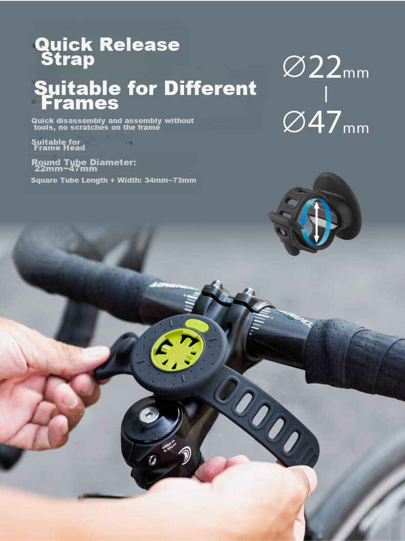 Bone Road Bike Phone Mount, Magnetic Quick-Release, Cycling Navigation Bracket, Silicone Shock-Absorbing, Compatible with Garmin GPS Watches 9