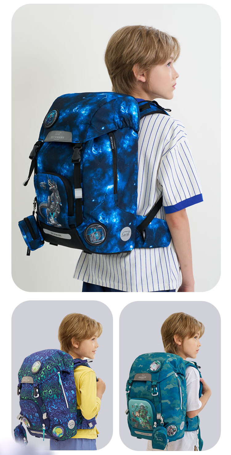 Beckmann Norwegian Primary School Spine-Protecting Backpack, Large Capacity, Stylish, Load-Reducing, for Boys And Girls in Grades 4-6, Children's Backpack 24