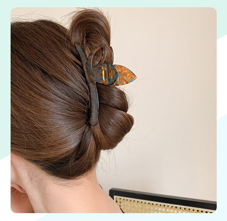 CHIMERA Simple Acetate Board Shark Clip High-End Hairpin Hair Claw Clip for Back of Head, Bun Maker, Women's Mid-Autumn Festival Gift 18