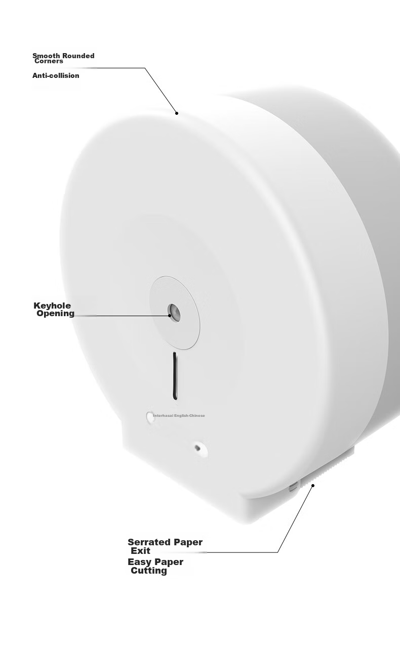 Interhasa! Large Roll Paper Dispenser Wall-Mounted Public Restroom Tissue Box Commercial Toilet Paper Holder No Drilling Required E51023 14