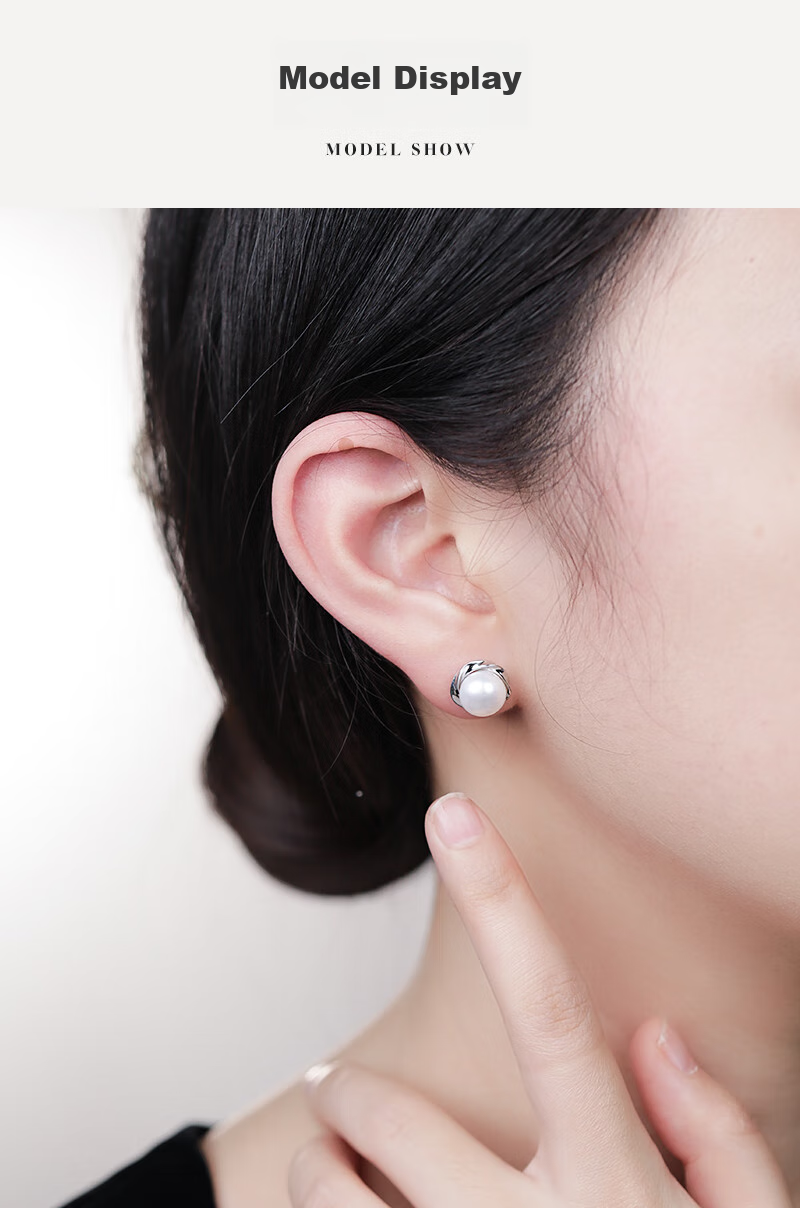 MANHE S925 Silver Stud Earrings for Women, Freshwater Pearl Earrings, Birthday Valentine's Day Gift for Girlfriend Or Mother 10