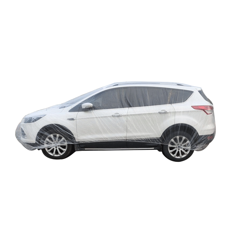 KOOLIFE Car Cover, Full Coverage Disposable Transparent Plastic PE Film, Thickened Sun Protection, Rain And Dust Resistant, Universal Fit