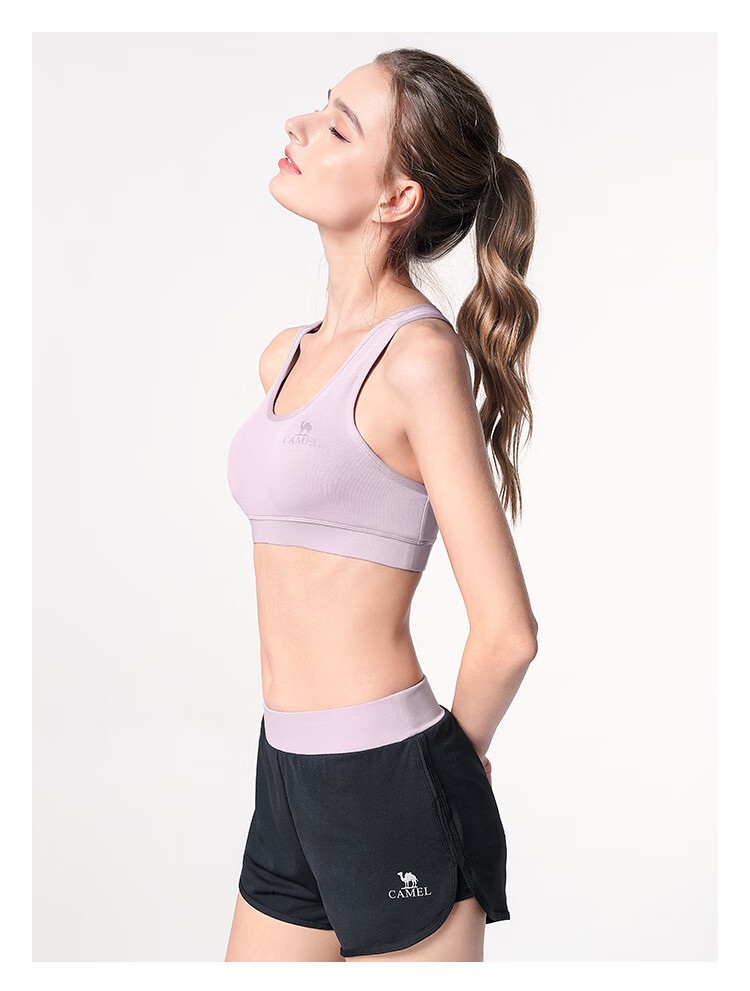 CAMEL Women's Sportswear Set, New Yoga Fitness Pilates Elastic Short-Sleeve Shorts And Pants Five-Piece Workout Outfit 19