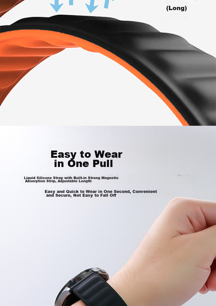 ESCASE Xiaomi Watch Strap Magnetic Silicone, Compatible with WatchS4/S3/S2/S1/S1Pro/Color2, Comfortable Strap for Men And Women, Universal Wristband, 46mm Dial, Black 11