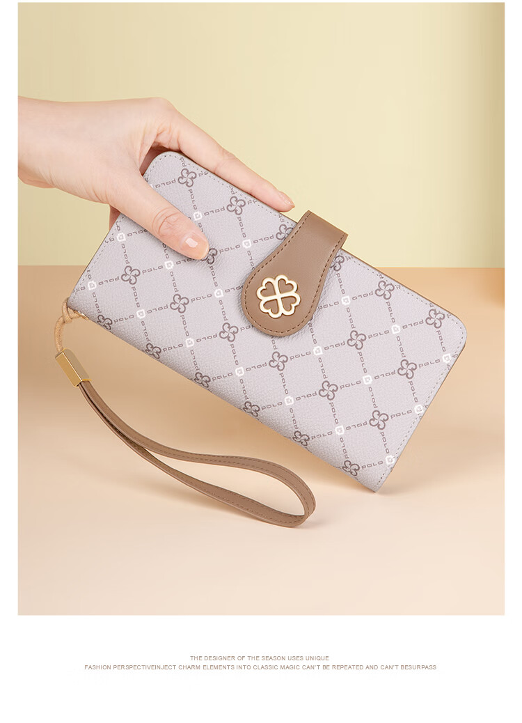 POLO Clutch Handbag for Women, Multi-Card Slots Long Wallet Card Holder Large Capacity Purse Women's Bag Birthday Gift for Girlfriend 17