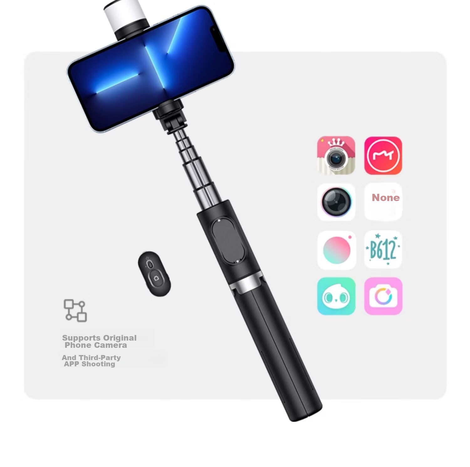 LINGCHEN Selfie Stick Tripod, Handheld Selfie Device, 360-Degree Rotation, Fully Automatic, Multifunctional, Anti-Shake, Phone Floor Stand, Outdoor Photography, Portable LC-Q12S Photography Handle 23