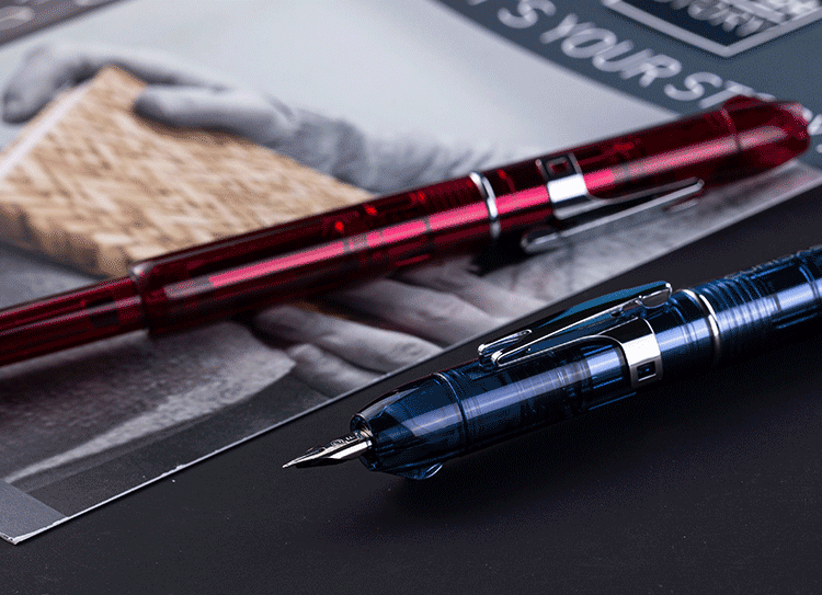 PLATINUM PKN-7000 CURIDAS Push-Button Fountain Pen, Calligraphy Practice Stationery, Imported from Japan, Business Gift Set, Red, F Nib 11