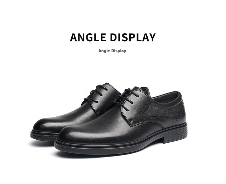 RED DRAGONFLY Top-Grain Leather Formal Business Dress Shoes, Soft Leather Office Derby Shoes, Men's Wedding Shoes WTA13124, Black, Size 42 11