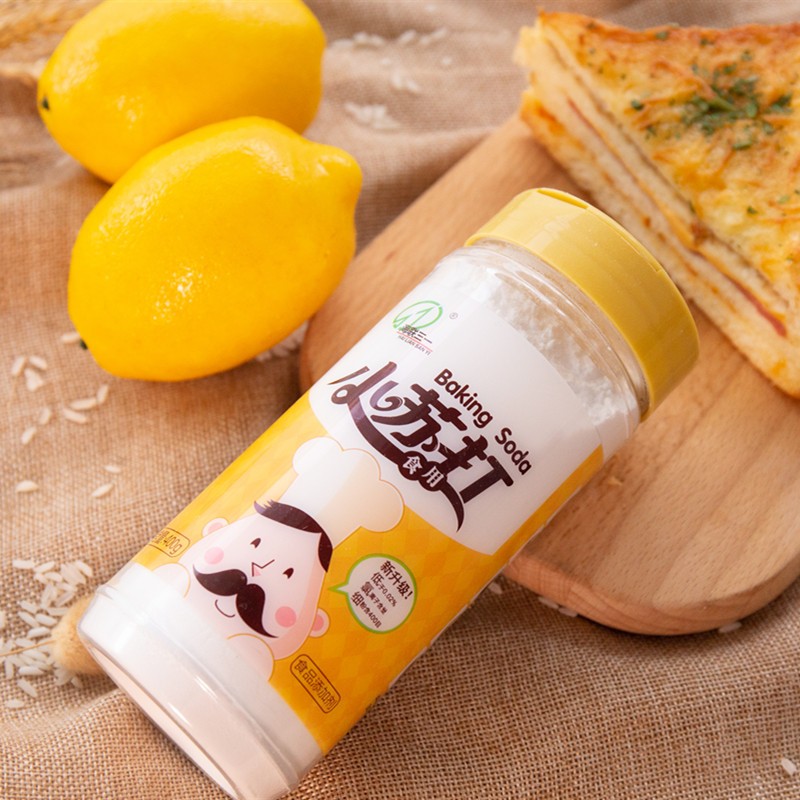 海联三一食用小苏打粉烘焙发面自制苏打水 洗蔬果 低氯细粉瓶装400gx3