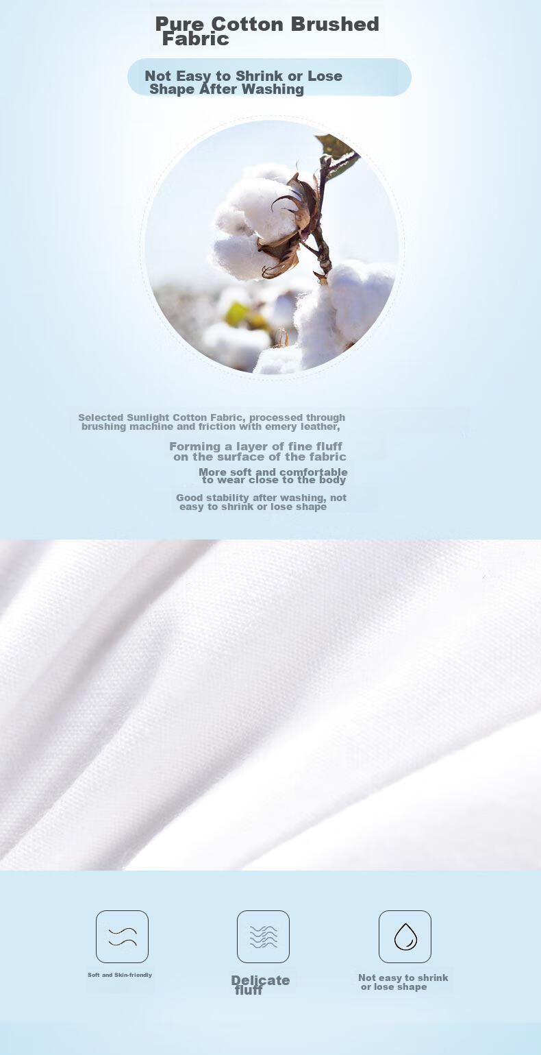 FUANNA Pillow Core for Students, Washable Cotton Pillow Cover, Student Style, 60*38cm 6