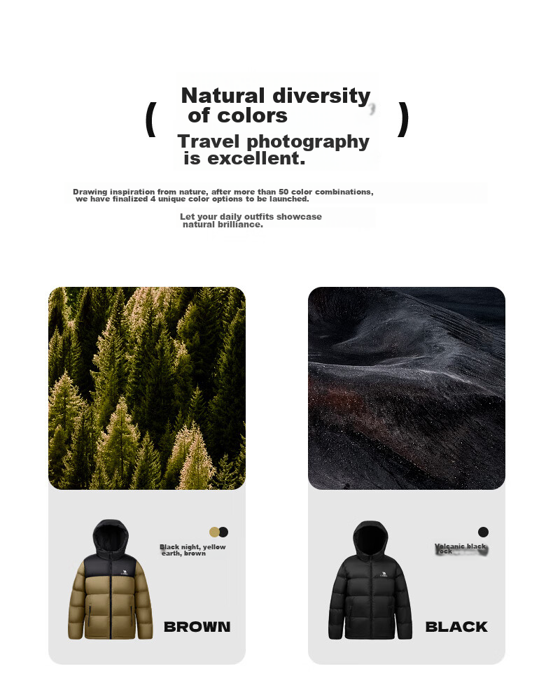 CAMEL Volcano Down Jacket 1.0 Men's Thickened Duck Down Cold-Resistant Puffer Coat Trendy Winter Jacket M13CR07089H 25