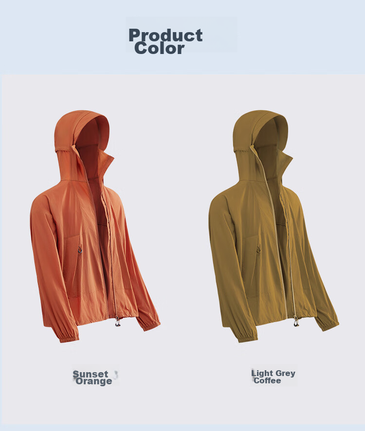 JD Original UPF170+ Ultra-Light Original Yarn Sun Protection Clothing, Outdoor Sun Protection Garment, Cool And Breathable Jacket, Skin Coat for Men And Women, Coffee 3XL 21