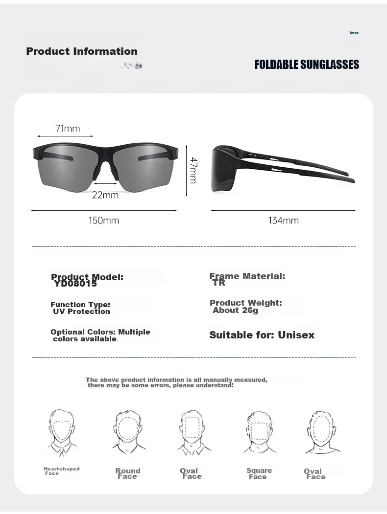 Angelamiao Outdoor Cycling Glasses, Lightweight And Foldable Sports Sunglasses for Hiking, Fishing, Driving, Running, Protective Goggles, Water-Resistant Lenses 16
