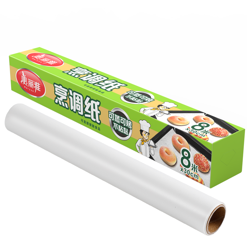 MARYYA Oven Paper, 30cm*8m, for Roasting Meat, Baking Cakes, Air Fryer, Baking Tray, Silicone Oil Paper Mat, Barbecue Oil-Absorbing