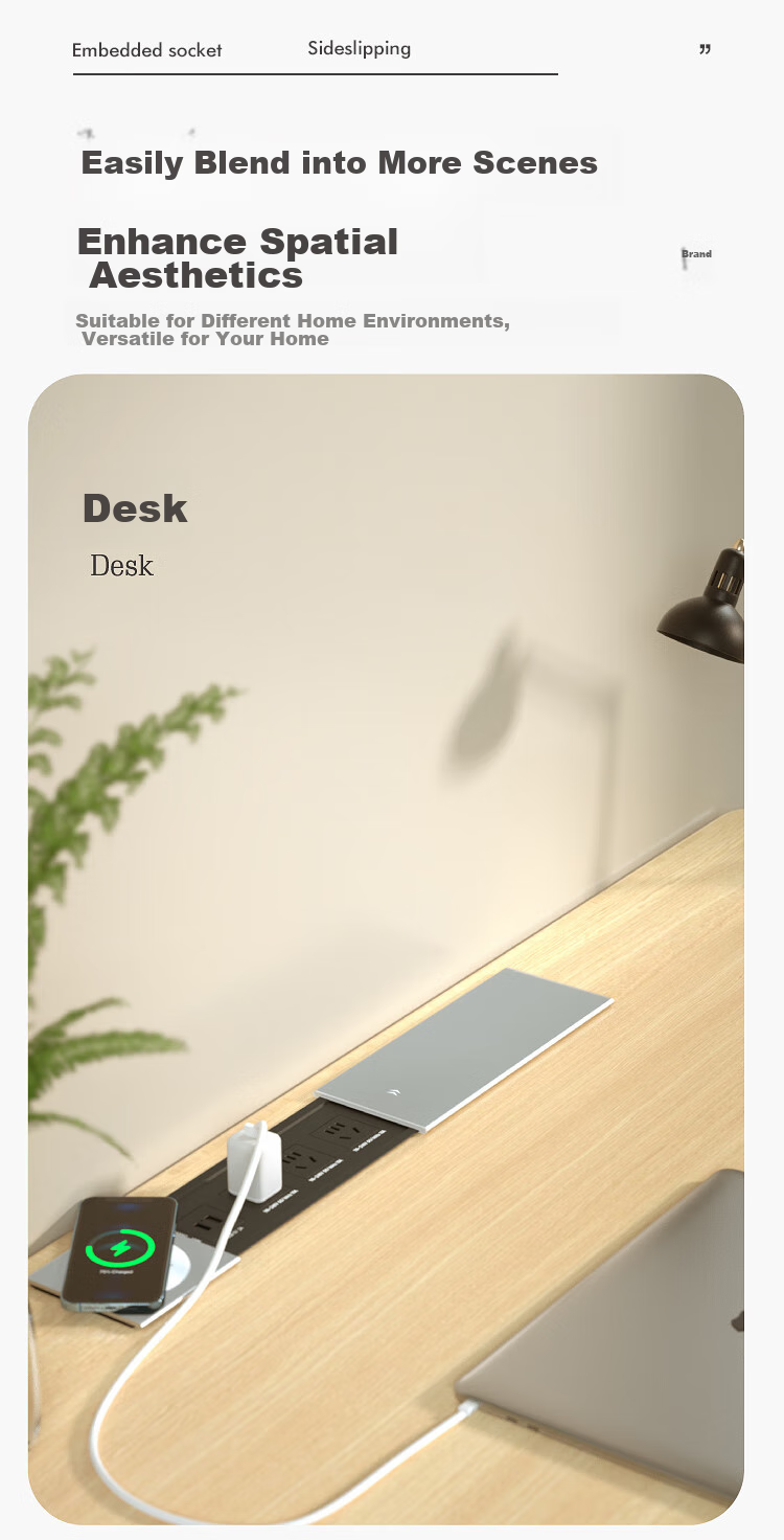 Shuxiang Embedded Socket, Desktop Socket, Embedded Power Strip, Island Table, Desktop Desk, Dining Table Hidden Socket, Sliding Cover Embedded Power Strip 11