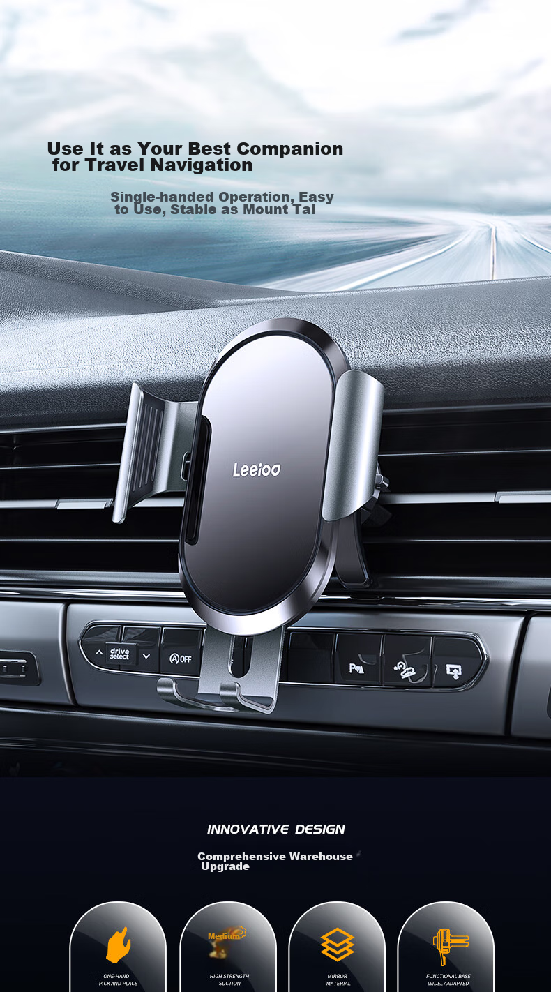 Leeioo Car Phone Holder, Universal Air Vent Mount for Navigation, Alloy Interior Accessory, Essential for Vehicles 1