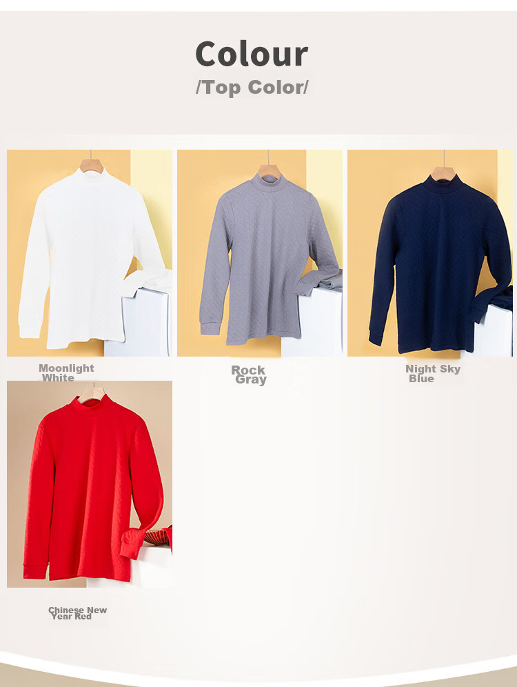 Yiershuang [Triple-Layer Thickened 100% Pure Cotton] Semi-Turtleneck Men's Thermal Top, Autumn And Winter Undershirt, Cotton Sweater 16
