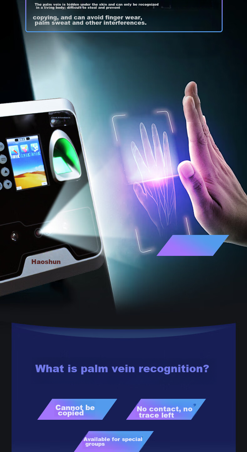 Haoshun (Hysoon) Smart Cloud Attendance Machine, Time Clock with Facial Recognition And Fingerprint, Wi-Fi Connected Attendance Machine, Remote Online Management, C39TW-BS 9