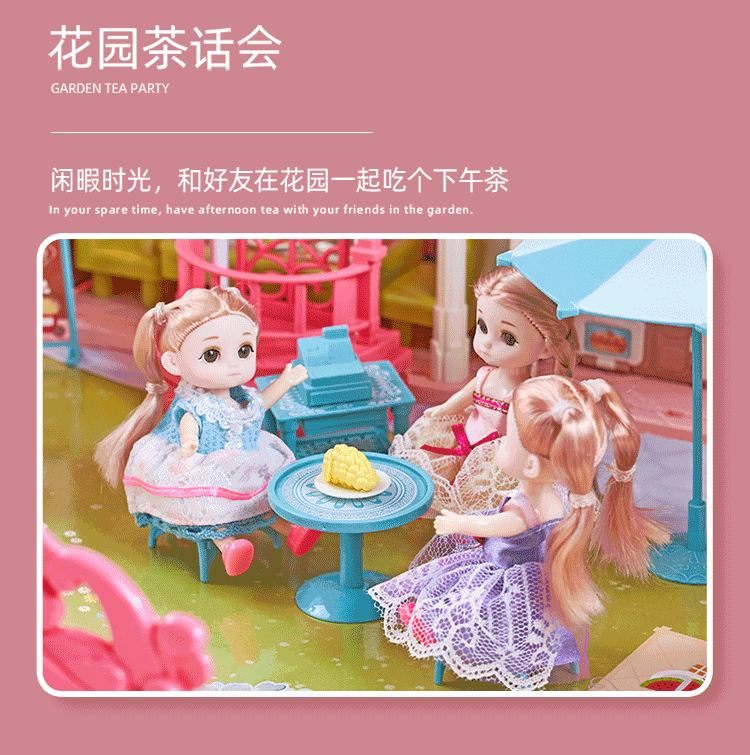 YaSiNi Doll Villa, Children's Toy, Girl's Transformable Castle, Dress-Up Dolls, Pretend Play, DIY Birthday Gift 12