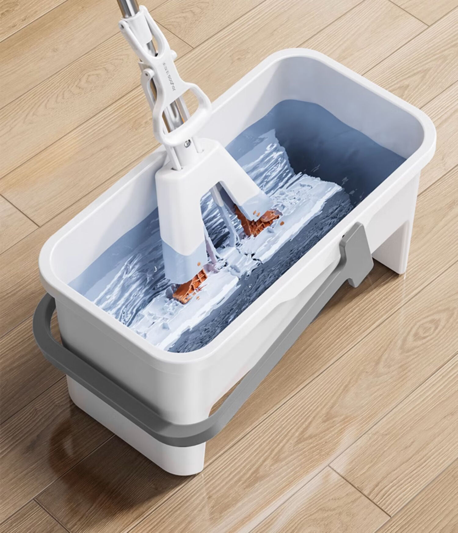Jiabangshou Sponge Mop Floor Bucket, 33cm Household No-Hand Washing 2025 Model Mop Water Bucket, Rectangular with Enlarged Opening 10