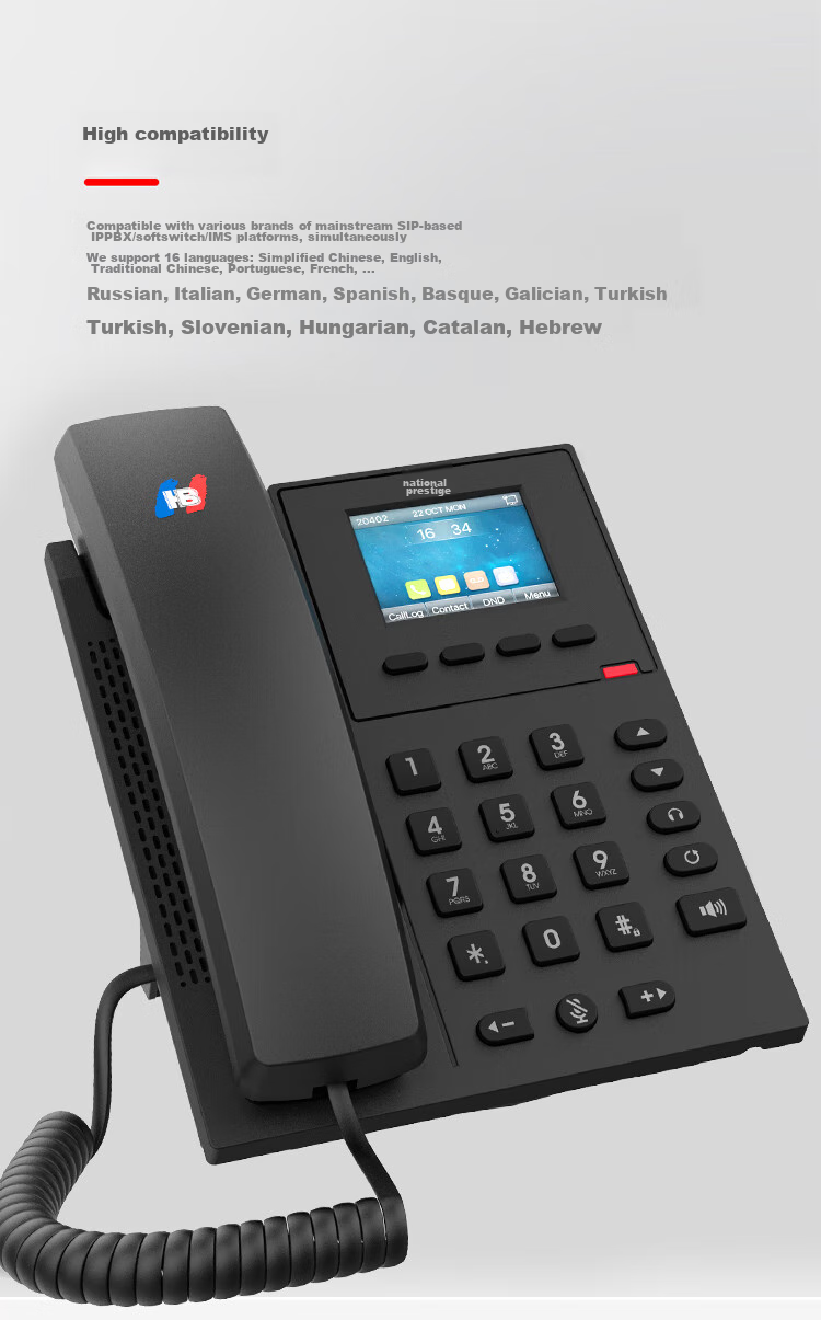 Guowei GW8A Landline Telephone Wall-Mounted Phone Hotel Breadboard Small Handset Battery-Free Desk And Wall Dual-Use One-Key Dialing for Home And Office Use Black 5