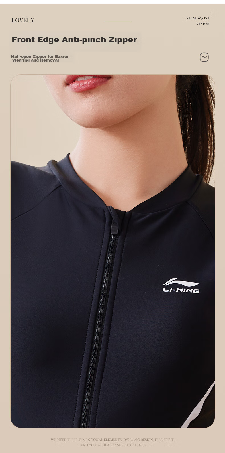 Li-Ning Women's One-Piece Two-In Swimsuit, Conservative Swimwear, Body-Covering, Hot Spring Swimming Gear, 5081 Black And White, XXL 9