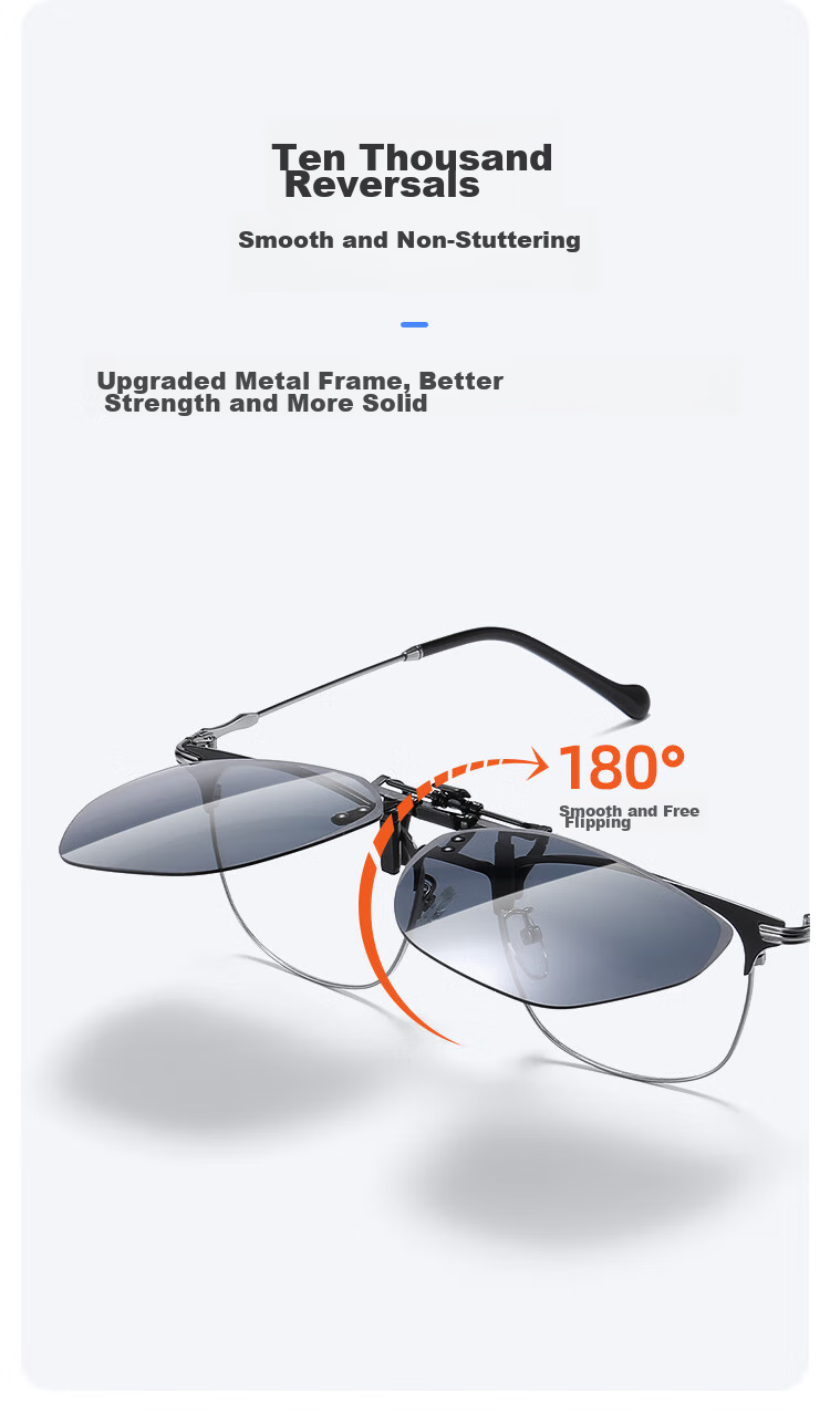 HLA Sunglasses Clip, Flip-Style Unisex, Myopia Polarized Sunglasses Clip, Black 086 7