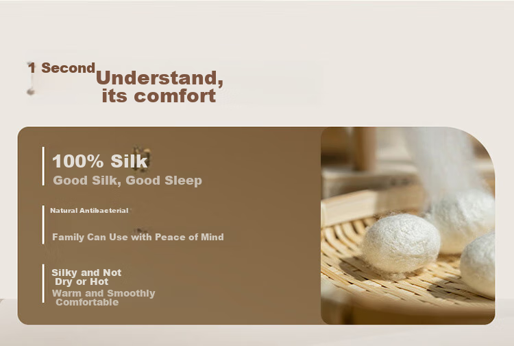 FUANNA Yumingshun 100% Silk Comforter for Winter, Single Warm Thick Duvet Insert, 4 Jin (2kg), 152*210cm, Gree 3