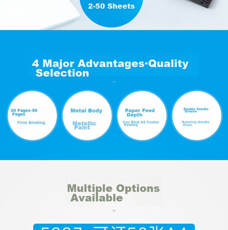 KW-Trio Heavy-Duty A3 Stapler, Office Stapling Machine, Saddle Stapler for Thick Documents, 50 Pages Capacity 2