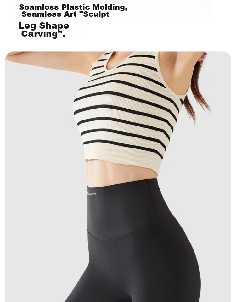 MiiOW 210g Bare-Feel Shark Leggings for Women, High-Waisted All-Season Butt-Lifting Elastic Running Fitness Pants, Tight Yoga Pants 8