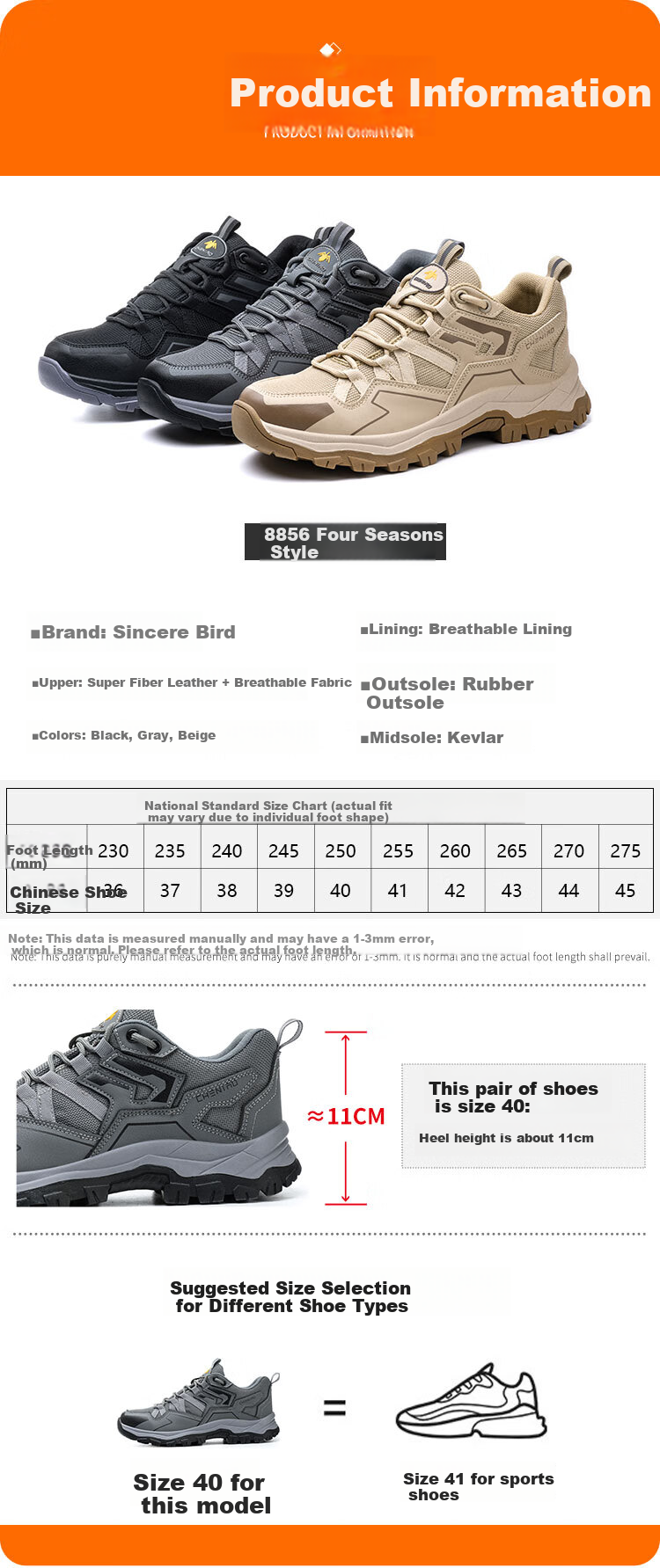 Chichengniao Men's Safety Shoes, Steel Toe Cap, Lightweight Soft Sole, Breathable for Summer, Durable Construction Site Work Boots [Anti-Smashing Anti-Puncture] Wear-Resistant -8856 Dark Gray, Size 40 9