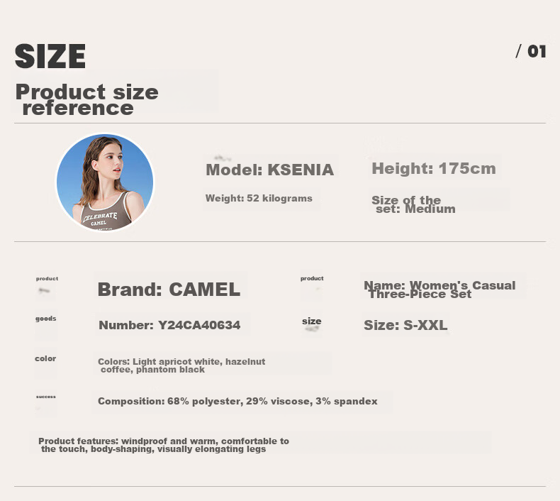 CAMEL Casual Sports Set, New Women's Outerwear, Wide-Leg Straight Pants, Vest Three-Piece Set, Knitted Casual Sportswear 16