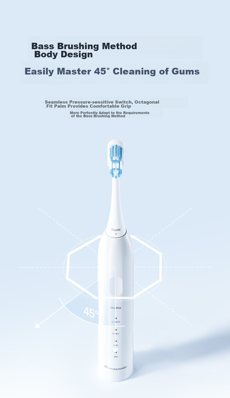 Panasonic Electric Toothbrush, Imported Soft Bristles, Antibacterial Cleaning, Only Needs to Be Recharged 4 Times in A Year, Adult Student Couple Style, New Year's Day Birthday Gift for Men And Women, DC031 Purple Subsidies 9