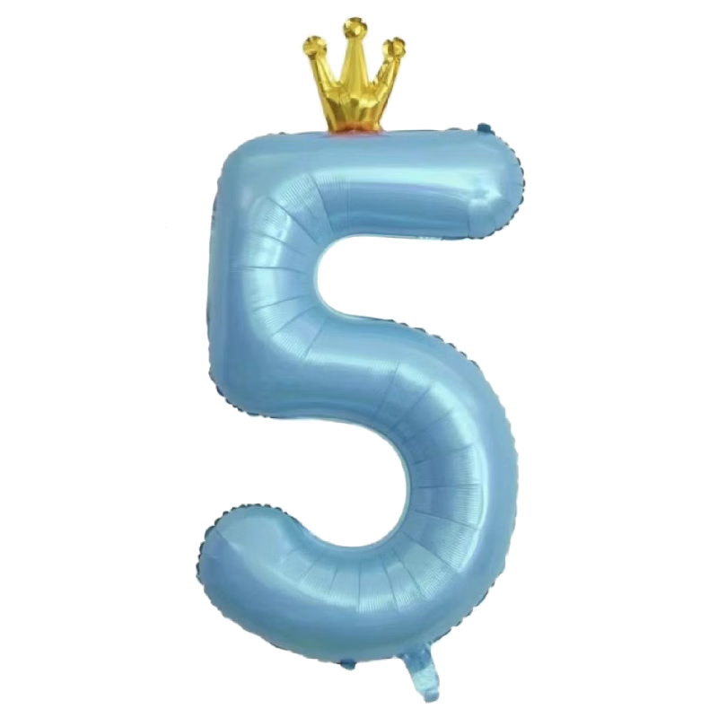 Duomeiyi Birthday Scene Decoration, Boy's Children's Birthday Number Balloons, 5-Year Atmosphere Props, Party Decorations, Blue