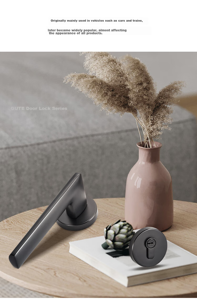 GUTE Door Lock, Interior Home Use, Bedroom Door Handle, Quiet Noise Reduction, Separate Lock, Matte Black 5