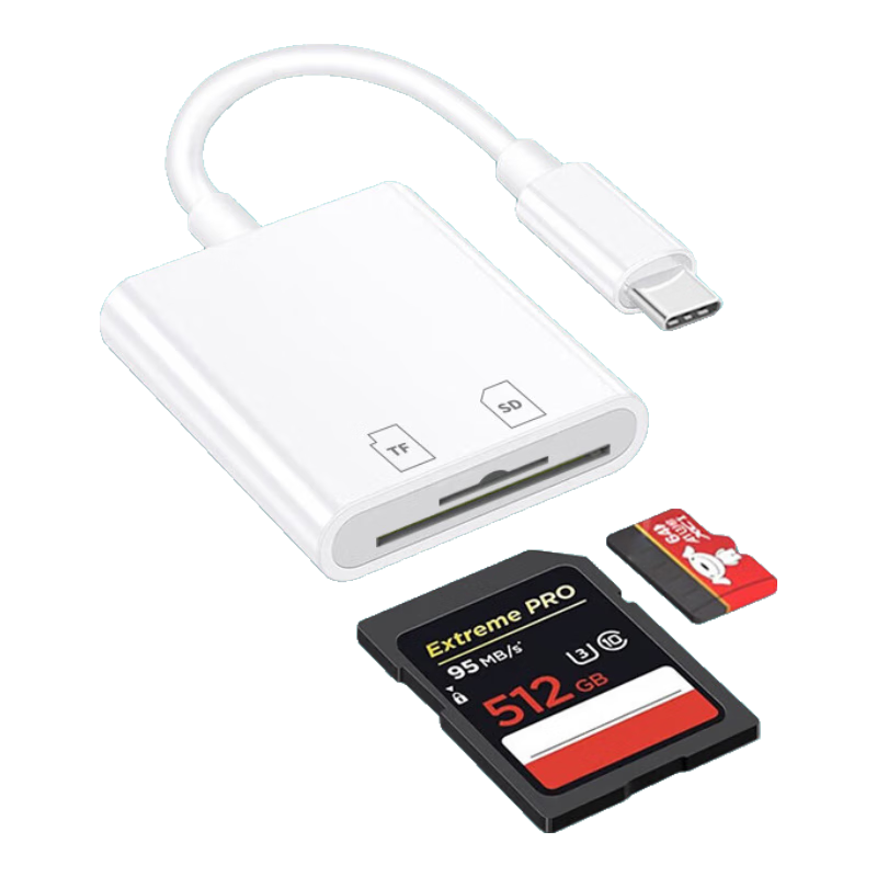 LinkStone Type-C Apple 16/17 Card Reader, USB-C Multifunctional SD/TF Two-In OTG Card Reader, Dash Cam, DSLR Monitoring, Mobile Phone Camera Storage Memory Card