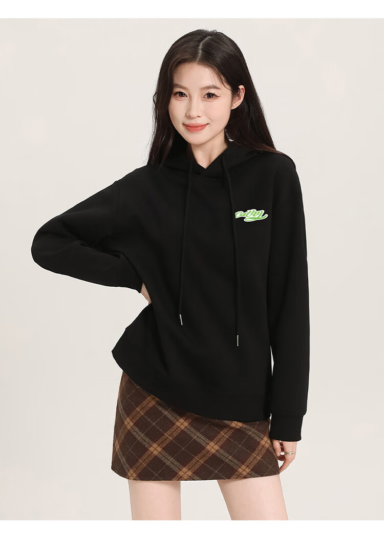 Yipintiancheng Spring 2025 New Women's Hooded Sweatshirt, Loose Casual Pullover Long-Sleeve Letter Print Top for Wome 8