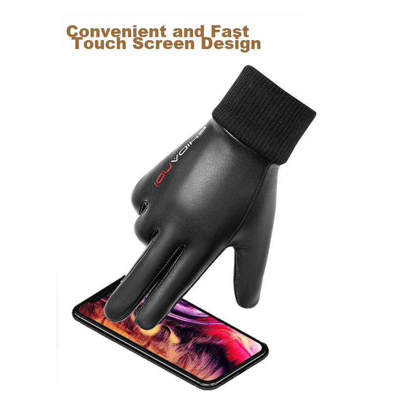 Move Iron Winter Gloves, Warm And Windproof Leather Gloves for Men And Women, Outdoor Cycling Sports Waterproof Ski Gloves with Touchscreen Functio 12
