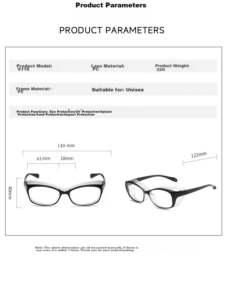 FESETE Goggles, Cycling Glasses, Anti-Fog, Anti-Splash, Windproof, Sandproof, Dustproof Glasses, Anti-Pollen Protective Eyewear for School Opening 12