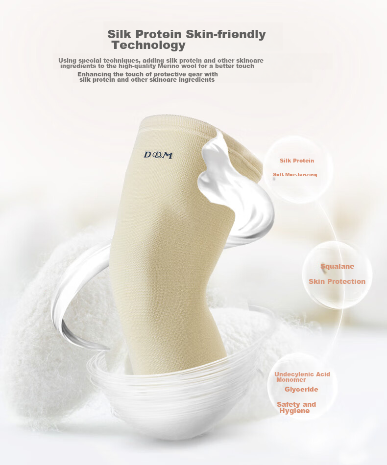D&M Merino Wool Thermal Knee Pads, Thickened, for Middle-Aged And Elderly with Cold Legs And Arthritis, Autumn And Winter Extended Leg Protection, for Men And Women, One Pair 7