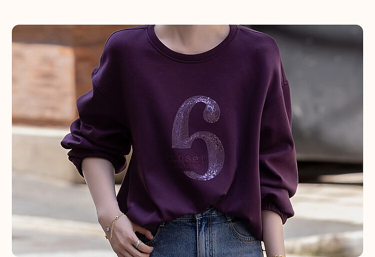 Dme [280G Air Layer] Autumn Letter Bead Embroidery Small Hoodie Women's Top, Dark Green, S 4