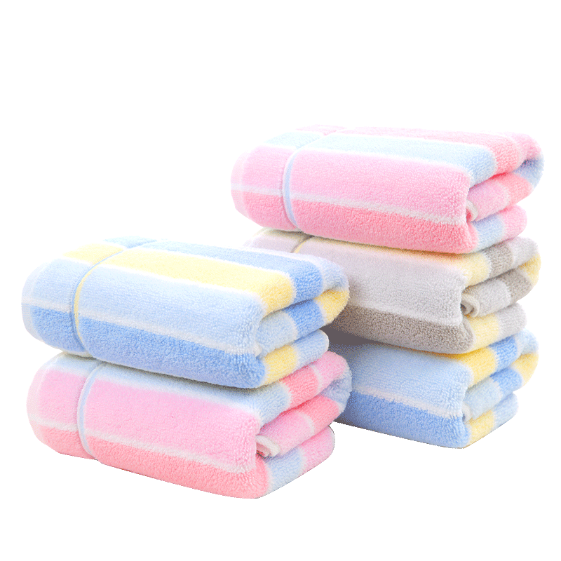 KING SHORE Pure Cotton Towels, Soft And Absorbent Sports Face Towels, 3-Pack, Class A Standard, Blue/red/gray, 70*34cm