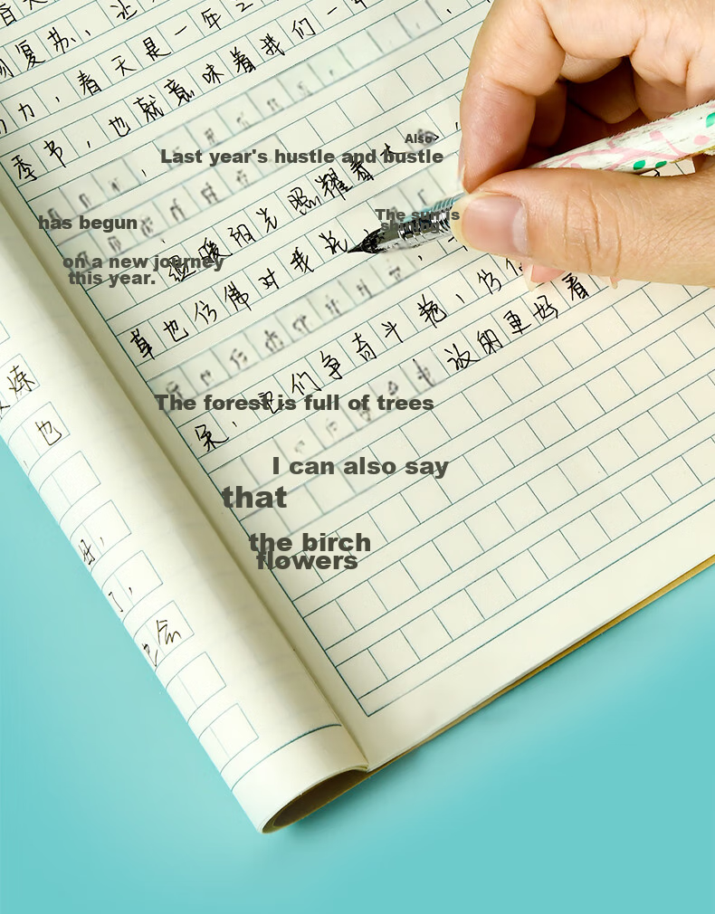 Duoliboshi 22k22 Sheets Student Exercise Notebook, Elementary School Math And Chinese Single-Line Practice Book, Middle School Large Notebook, Beijing Designated Notebook, Pack of 10 [Back-To Essential] 13