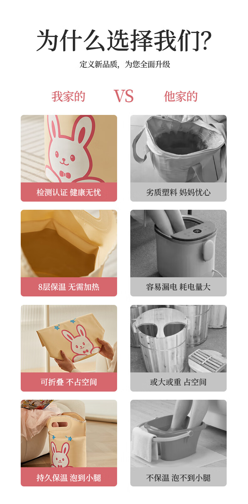Chuxin Student Dormitory Foldable Foot Soaking Bag, Insulated Foot Bath Bucket, Foot Washing Bucket, Foot Soaking Bucket for Women, 8-Layer Temperature Locking, Thickened, Height 36cm 3