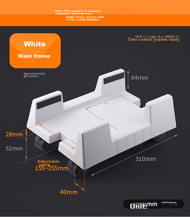 LinkStone Desktop Computer Case Stand, Movable Case Support Base Tray with Universal Casters And Brakes, Adjustable Width, Easy Installation Z123 6