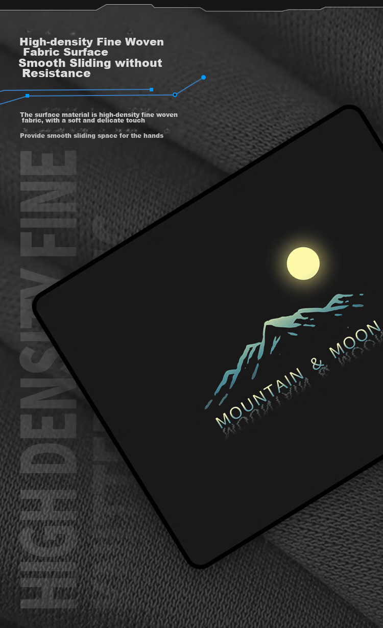 AOC Gaming And Office Mouse Pad Medium And Small Size 300*250*3mm for Office Keyboard Computer Desk Pad M101/93 Mountain And Moon Black 2
