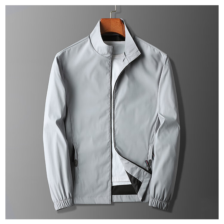 TUCANO Men's Jacket, Business Casual Solid Color Stand Collar, Fashionable Trendy Outerwear for Young And Middle-Aged Men, Black, 4XL 9